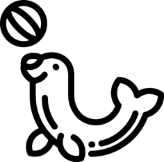 Circus Seal Laser Cut Svg File, Free Vectors File